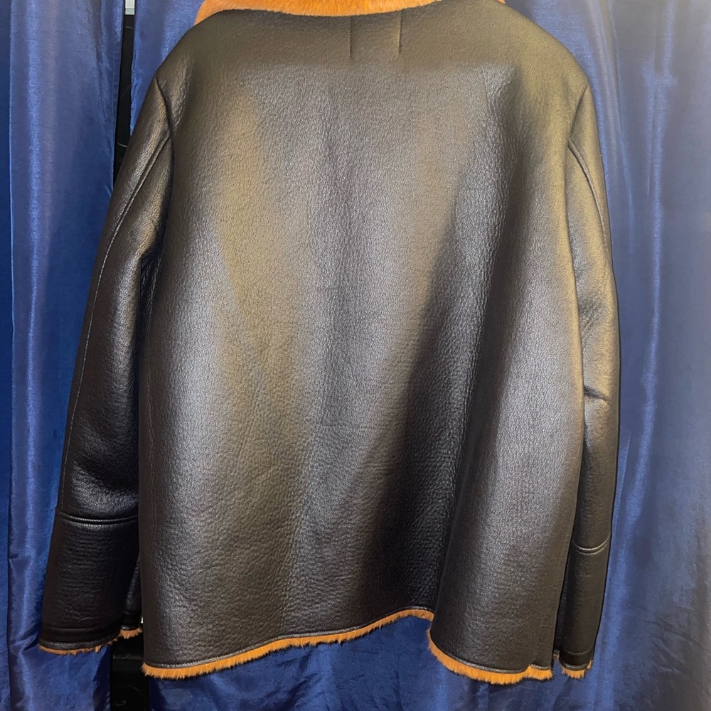 BoohoMan Leather Jacket W/ Fur - Picture 8 of 12